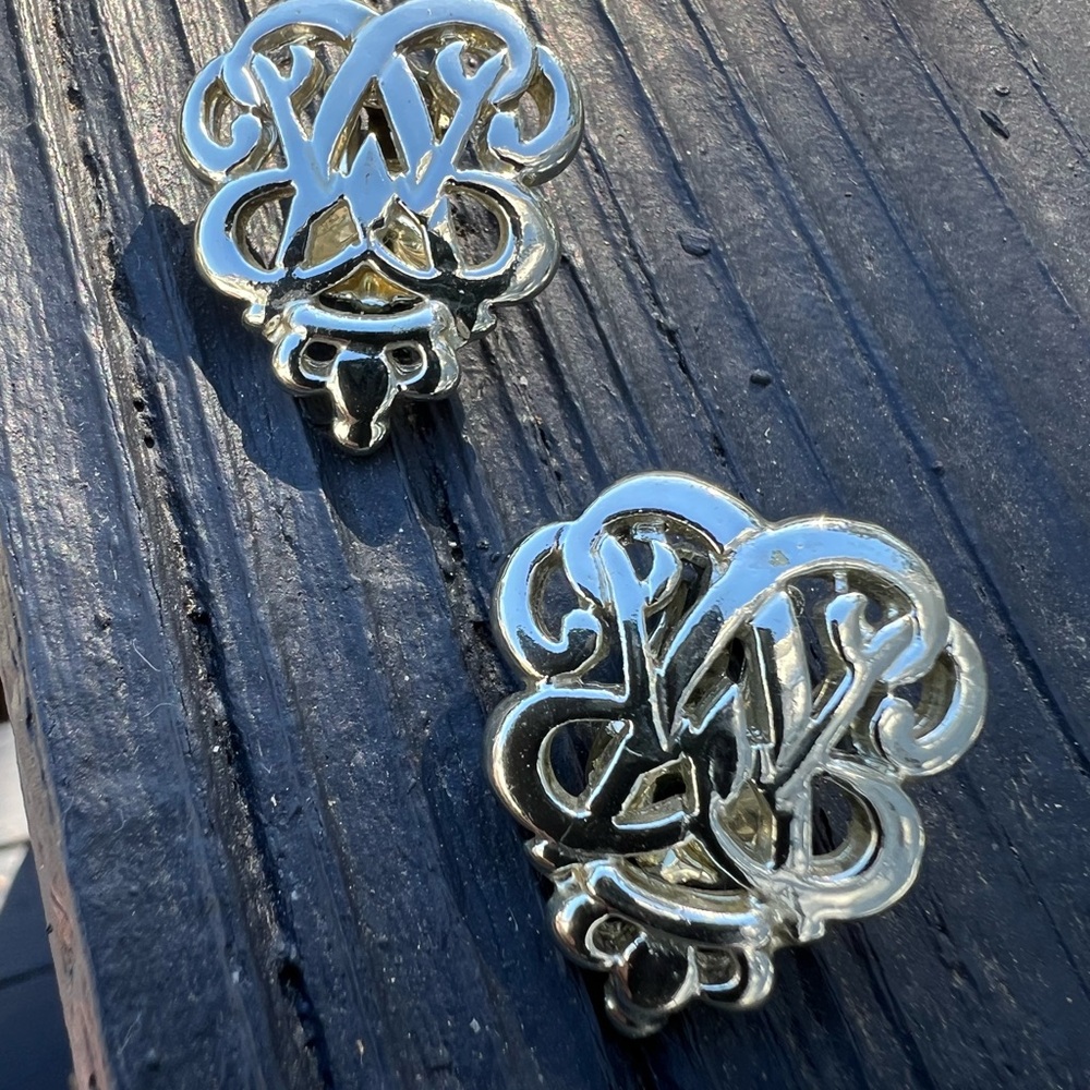 Vintage Scroll Script Double R Monogram Royal Cro… - image 2